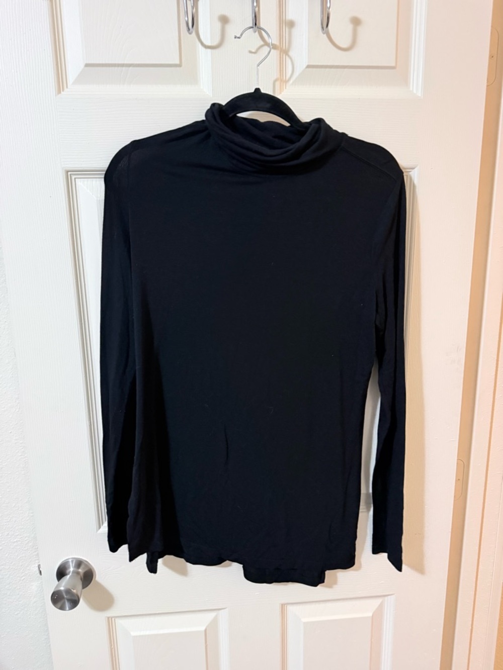Classic Black Long-Sleeve Turtleneck Top